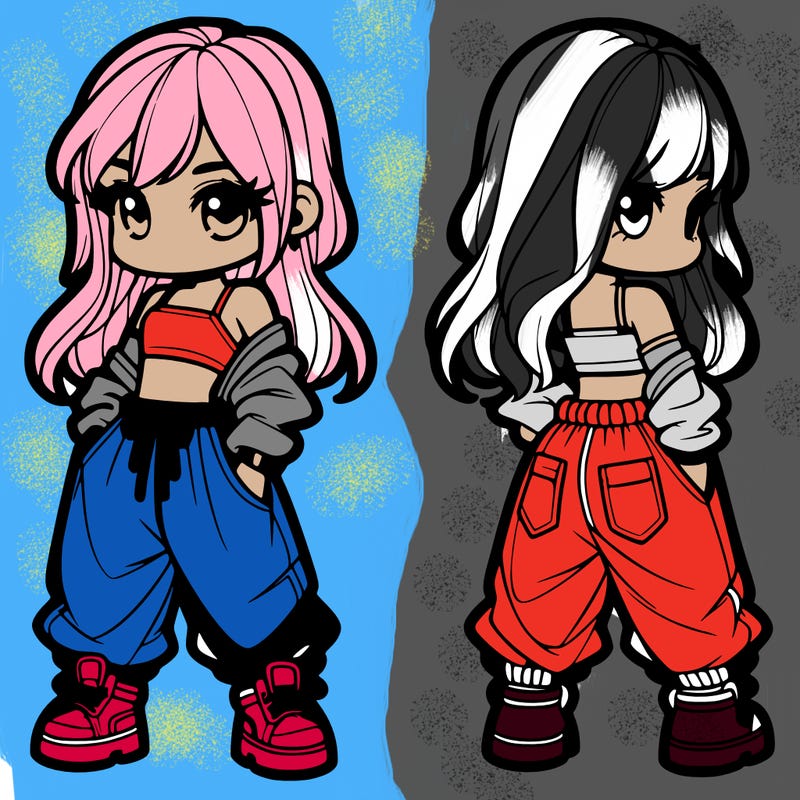 girl in crop top and baggy pants