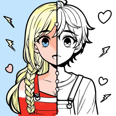 realistic girl boy split