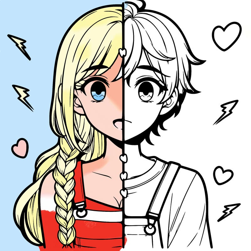 realistic girl boy split