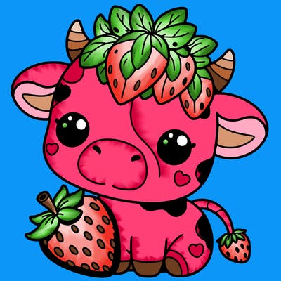 cute strawberry cow