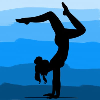 a woman doing a handstand
