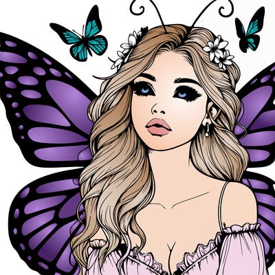 butterfly fairy realistic girl