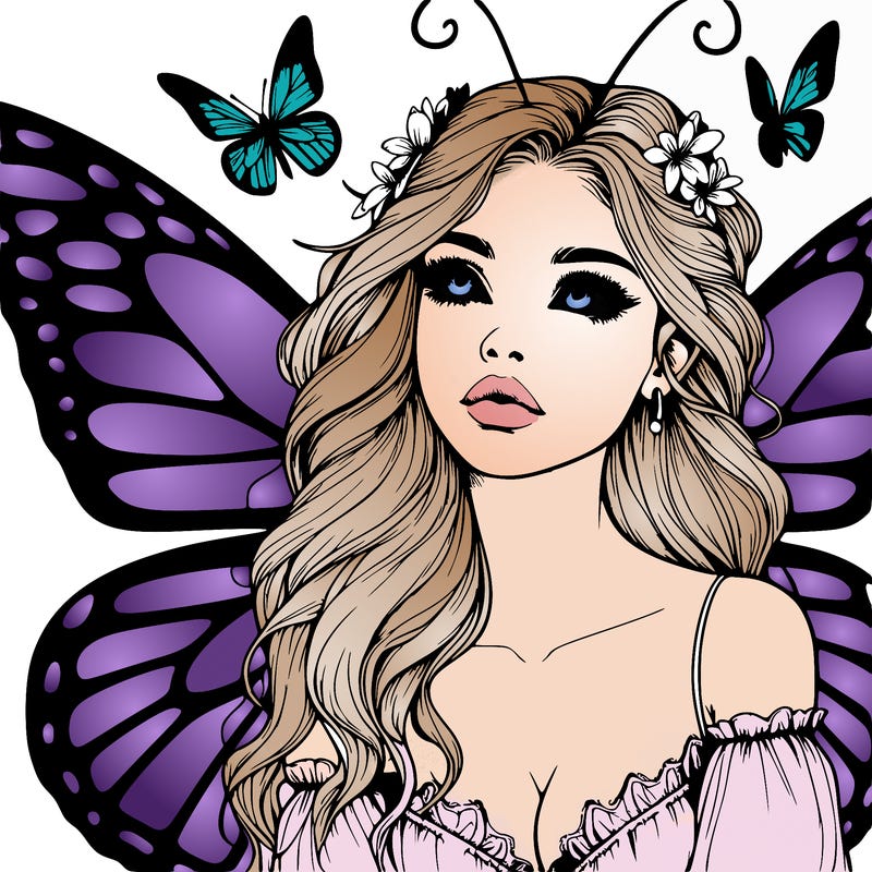 butterfly fairy realistic girl