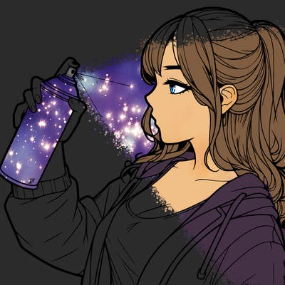 a realistic girl spray, painting