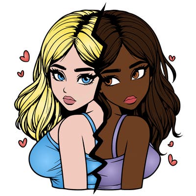 realistic girl split