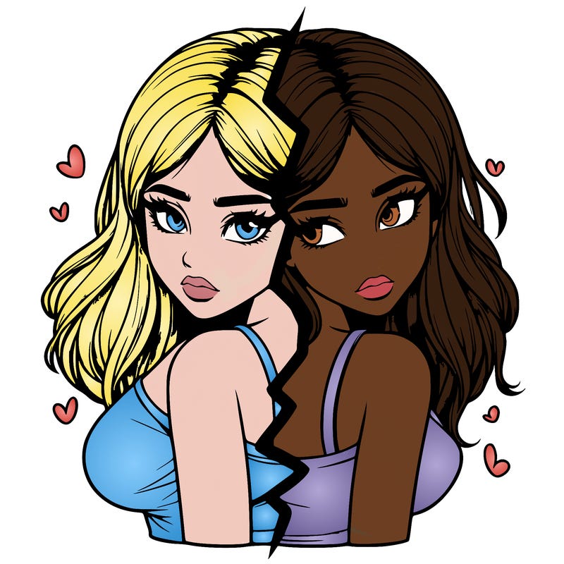 realistic girl split