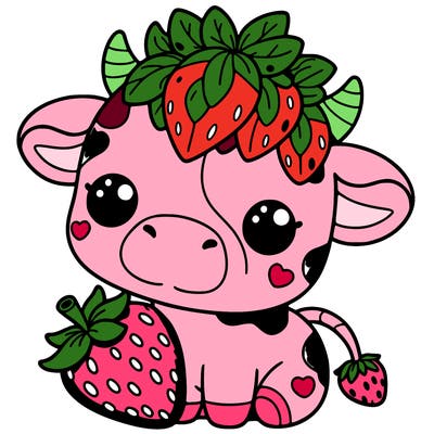 cute strawberry cow
