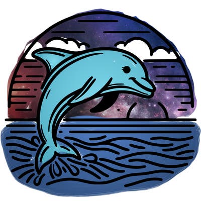 dolphin in a sunset