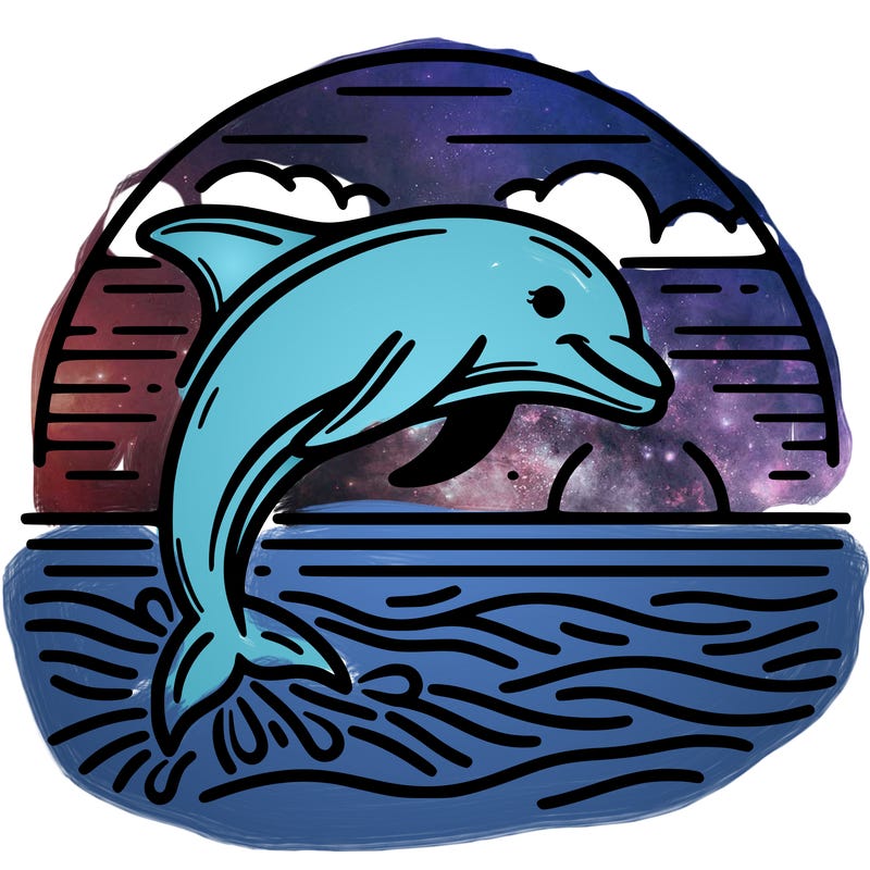 dolphin in a sunset
