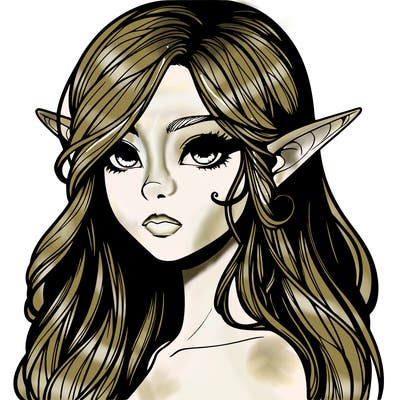 elf girl realistic dark fantasy