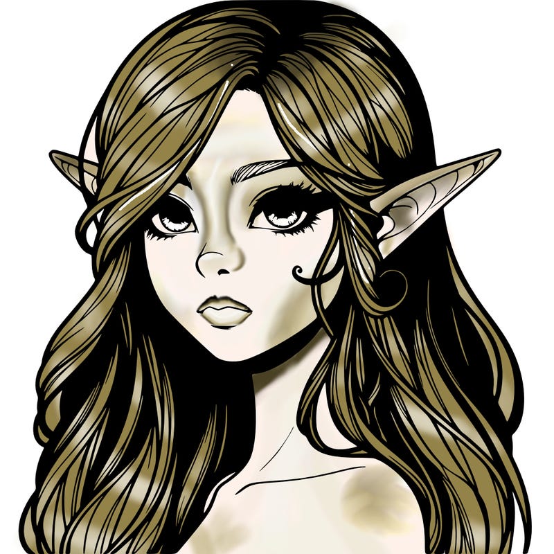 elf girl realistic dark fantasy