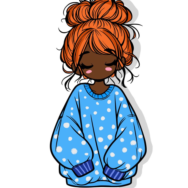 girl with baggy sweatshirt and messy bun