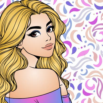 beautiful woman looking back