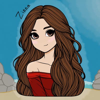 realistic girl with long hair