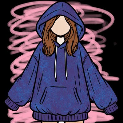 girl in oversized hoodie