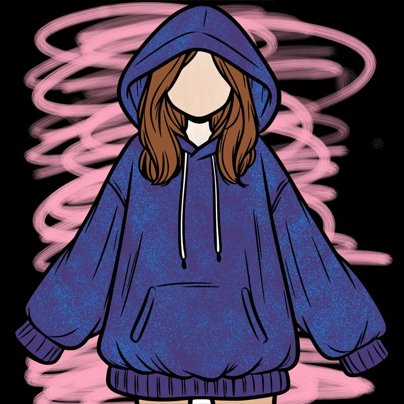 girl in oversized hoodie
