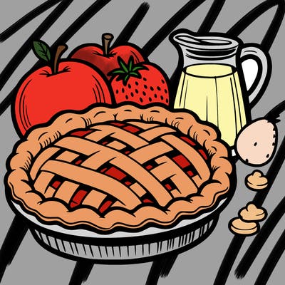 a pie of food