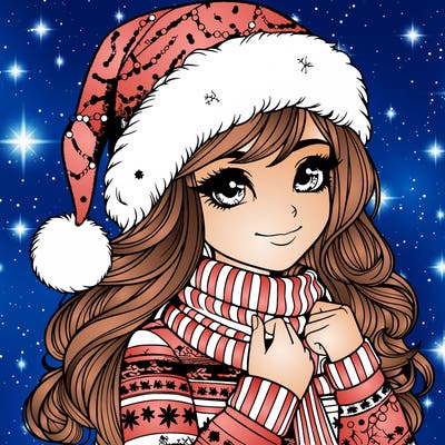 realistic christmas girl