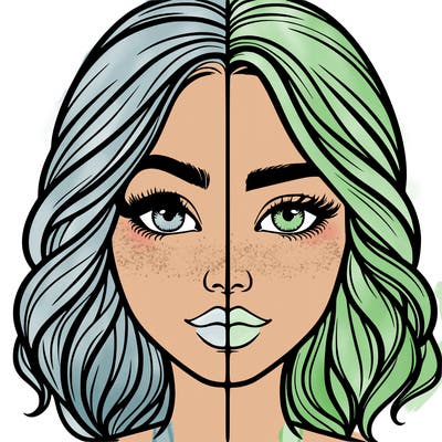 realistic girl split half