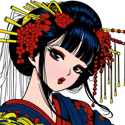 manga geisha detail