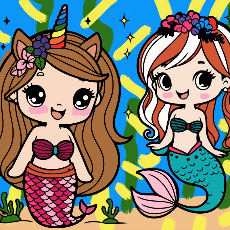 unicorn and mermaid girls