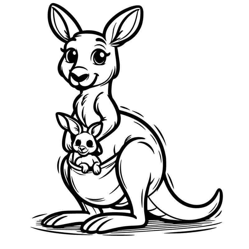 kangaroo with joey in pouch