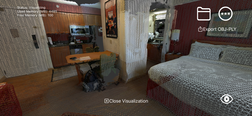 RTAB-Map - 3D LiDAR Scanner - Real-time 3D mesh visualization of a room using RTAB-Map LiDAR scanner