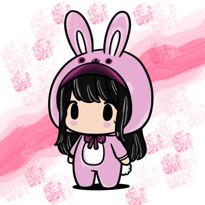 a girl in a bunny costume