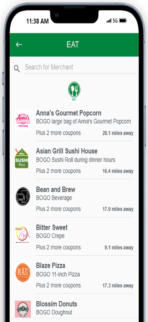 City Saver Mobile Plus - List of BOGO dining deals and local restaurant coupons in the City Saver Mobile Plus app