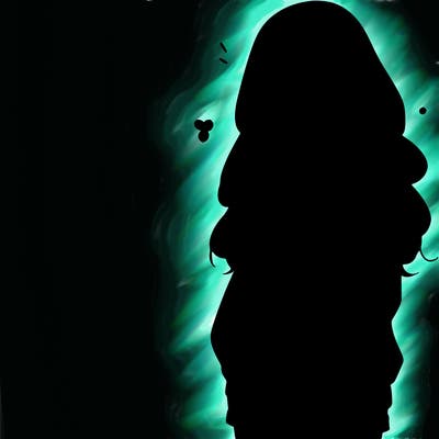 manga teen girl  in a sweater and baggy pants