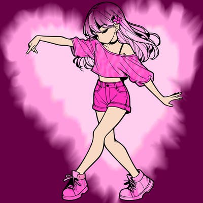 realistic girl danceing