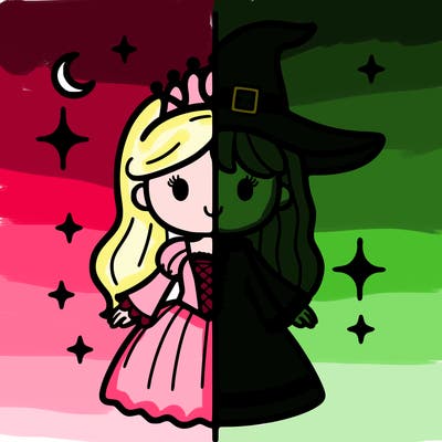 split princess and witch