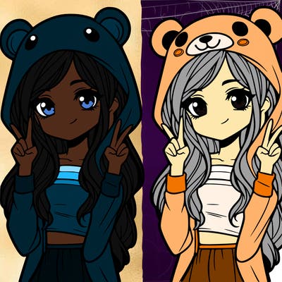 teen girl in animal costume