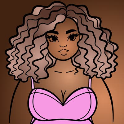 pretty plus sized woman with curly hair