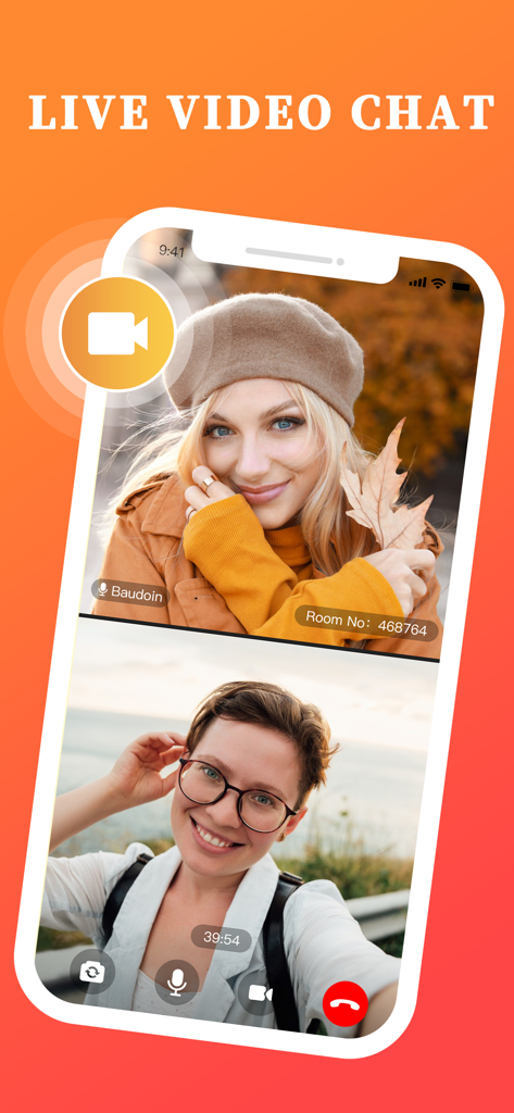 Yolo - Meet New Friends - Two women having a split-screen live video call on the Yolo app