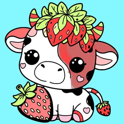 cute strawberry cow