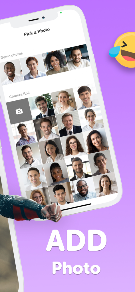 Funny Face Swap Me - GifYou - GifYou mobile app screen showing a gallery of faces to select for creating a personalized face swap GIF