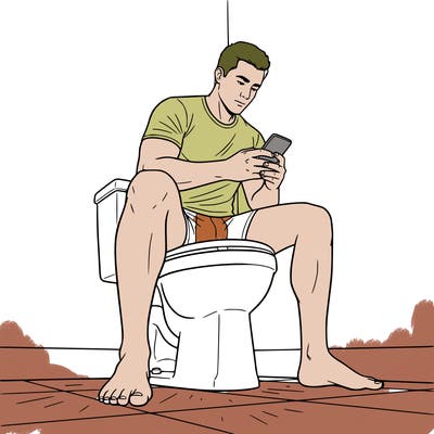 man on the toilet