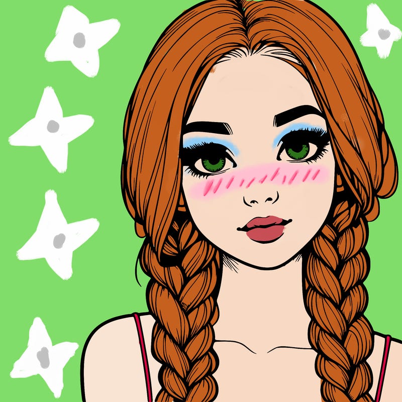 realistic girl with braids