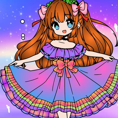 anime girl with dress