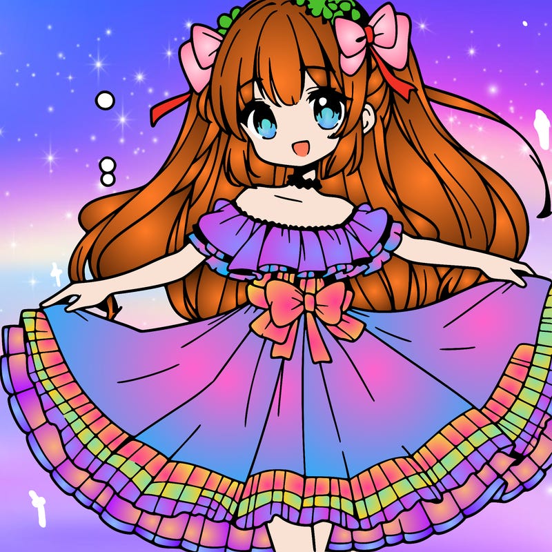 anime girl with dress