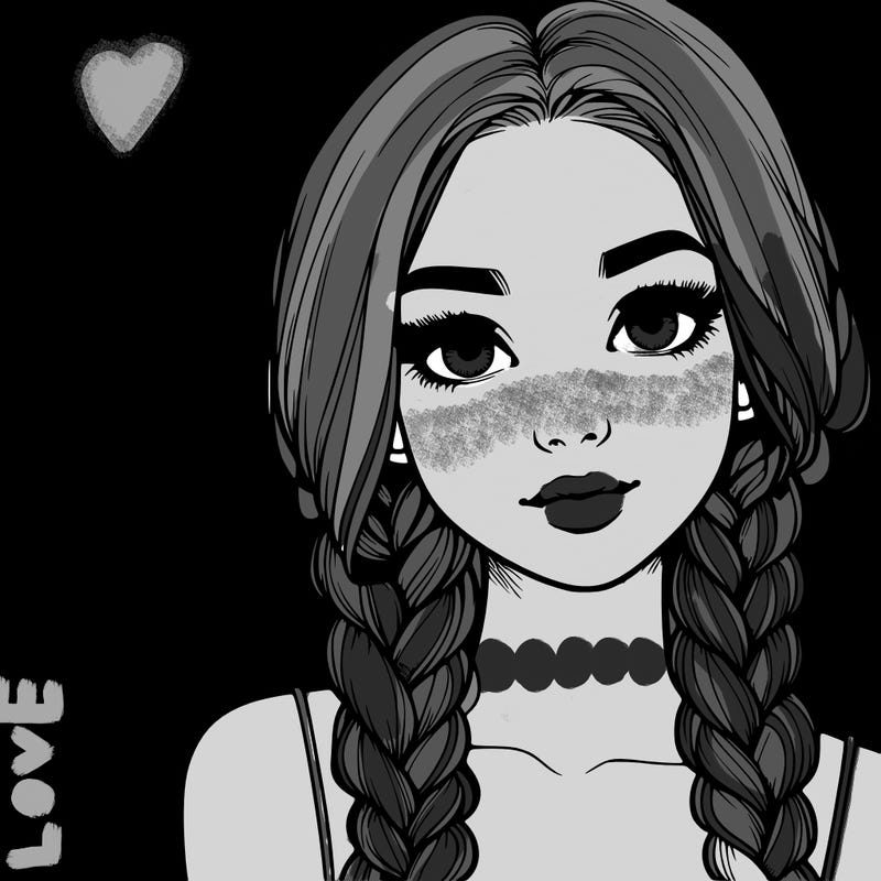 realistic girl with braids