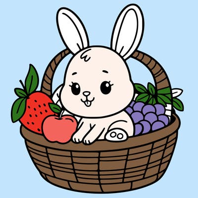 bunny in a fruit basket