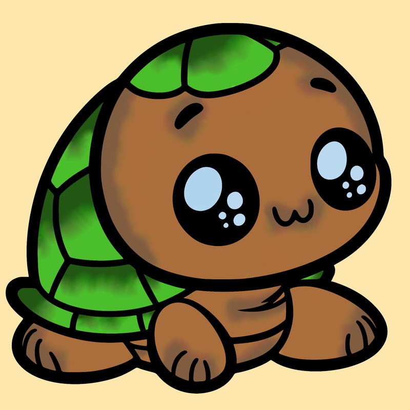 cute little animated turtle