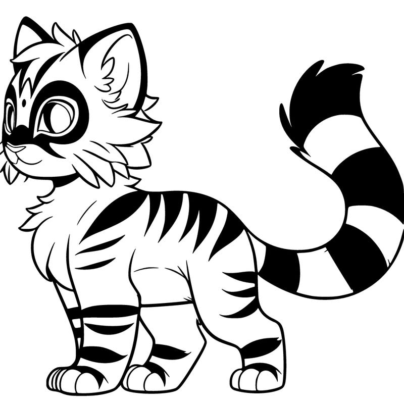 therian with a cat mask and tail