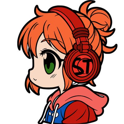 girl with headphones