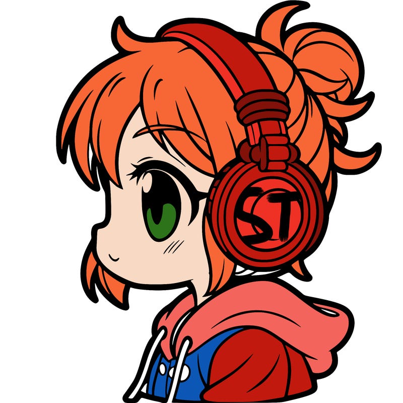 girl with headphones