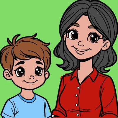mom and son