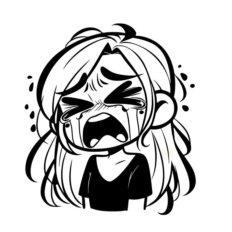 sad girl expression dark emotional screaming