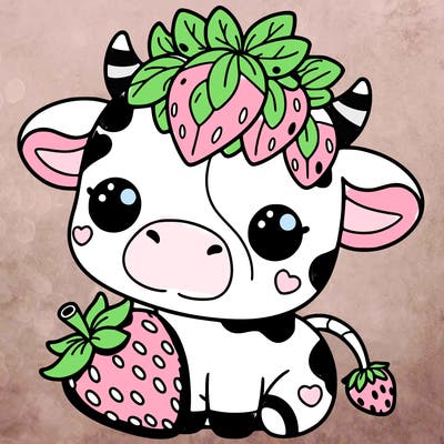 cute strawberry cow